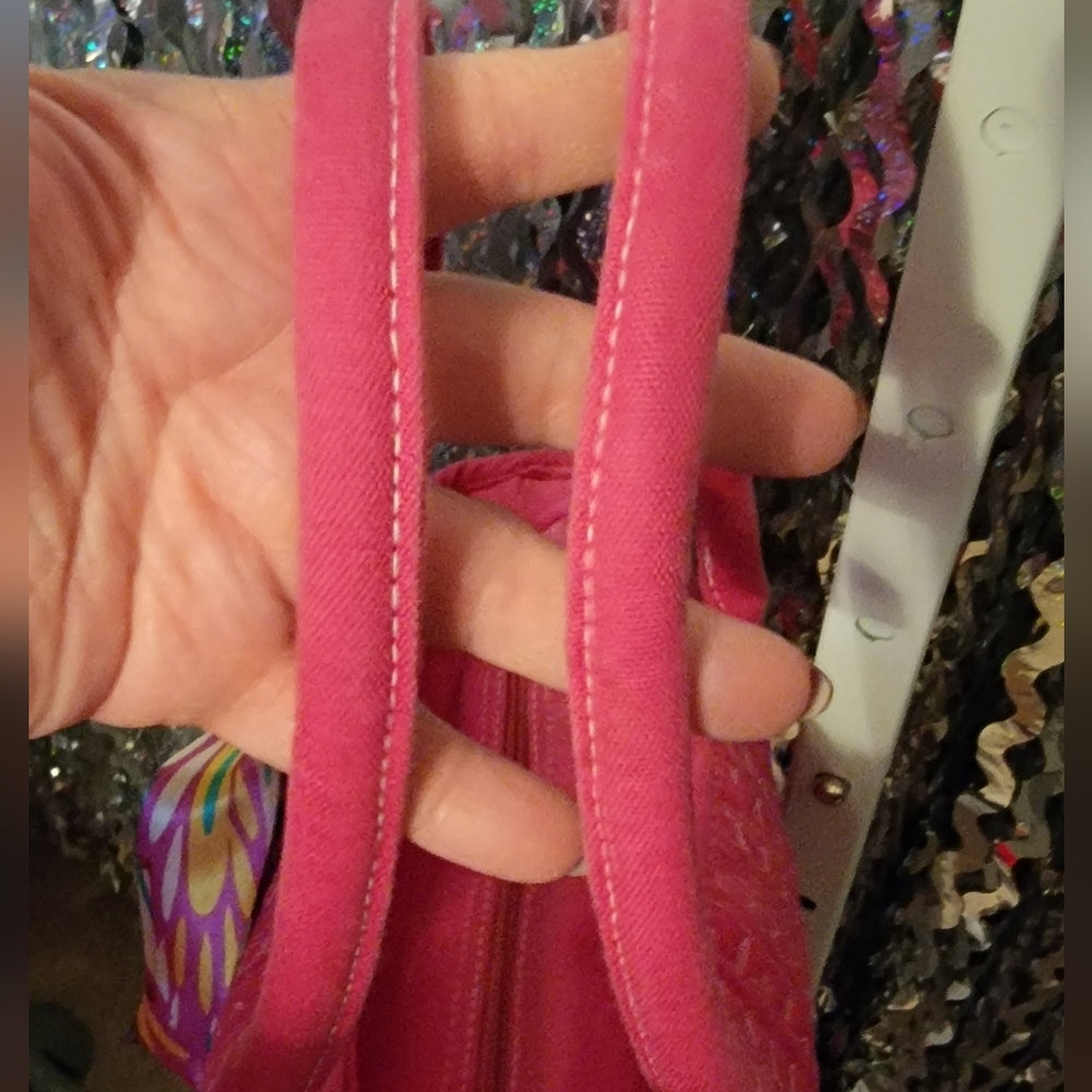 #555-Chic Hot Pink Cool Stitching Sautchal w Twirley/bag charm - Picture 14 of 14